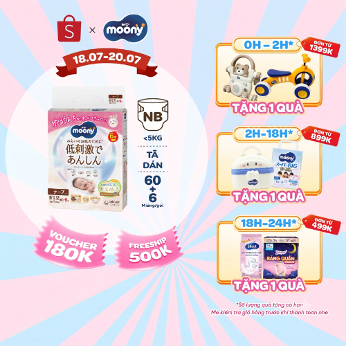 Tã dán Moony Dịu Nhẹ siêu cao cấp NB/S/M/L