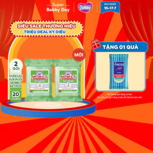- [MỚI] Bộ 2 gói khăn lau xua muỗi Bobby Antimos 20 miếng