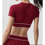 🔥HOT 2026🔥 Set Bộ Tennis Nữ AL0 Xuất Mỹ Cao Cấp YS419A | Áo Croptop Thể Thao + Chân Váy Xếp Ly Có Quần, Pickleball Gym — ảnh 8