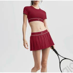 🔥HOT 2026🔥 Set Bộ Tennis Nữ AL0 Xuất Mỹ Cao Cấp YS419A | Áo Croptop Thể Thao + Chân Váy Xếp Ly Có Quần, Pickleball Gym — ảnh 7