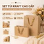 Combo 25 Túi Giấy Kraft Quà Tặng Quai Lụa Phong Cách Vintage - Túi Đựng Hộp Quà, Mỹ Phẩm, Thời Trang, Handmade