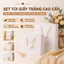 Combo 25 Túi Giấy Quà Tặng Cao Cấp Màu Trắng Quai Lụa - Túi Đựng Hộp Quà, Mỹ Phẩm, Thời Trang, Quà Doanh Nghiệp, In Logo