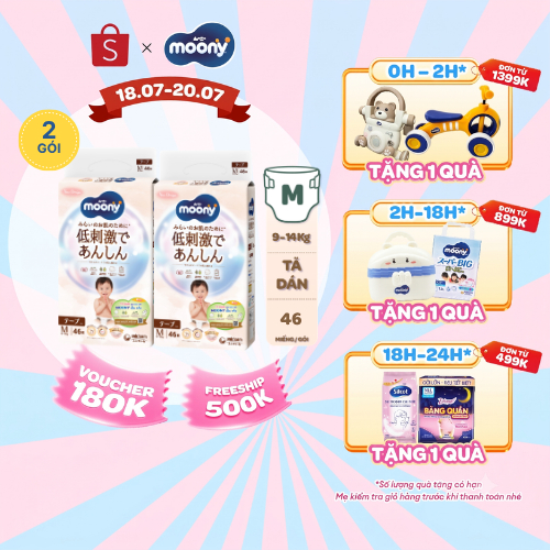 Tã quần Moony Dịu Nhẹ siêu cao cấp M46/L36/Xl32