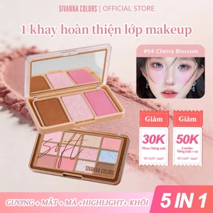 Bảng Phấn Mắt SIVANNA COLORS 15 Màu Cao Cấp Kèm Má Hồng Highlight Tạo Khối, Makeup Palette HF620