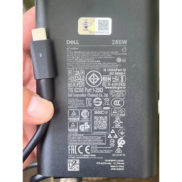 Bán sạc laptop DELL 280W USB C - TYPE C Hàng cũ , zin bóc máy - Chính Hãng HA280PM240 DA280PM240 LA280PM240