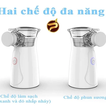 Máy Xông Mũi Họng, Máy Thở Khí Dung Đa Năng 2 trong 1 Cho Bé Và Người Lớn Máy Thở Khí Dung Cầm Tay Nhỏ Gọn