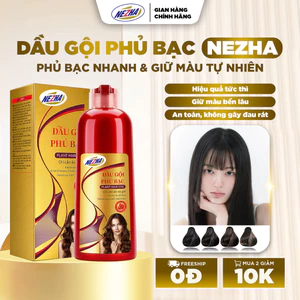 Dầu gội phủ bạc Nezha 400ml chính hãng. Dầu gội nhuộm tóc ĐEN, NÂU bền màu. Dưỡng Tóc Chăm Sóc Tóc Nam Nữ