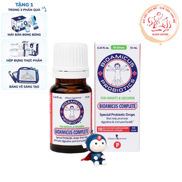 BioAmicus Complete 10 Chủng hỗ trợ cải thiện hệ vi sinh đường ruột - Men Vi Sinh Cho Bé chai 10ml