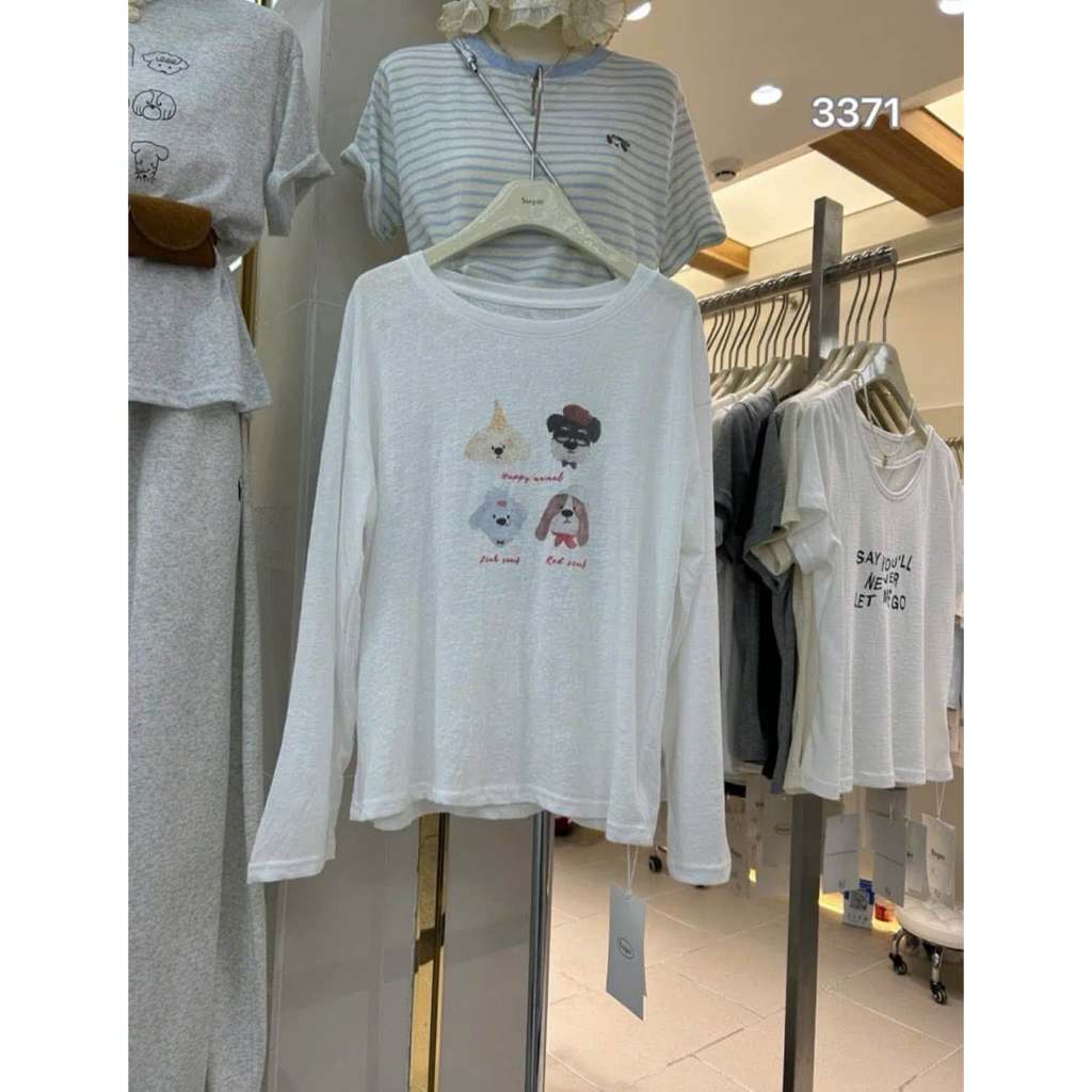 Áo thun Sugar dt cổ tròn in hình 4 chú chó
