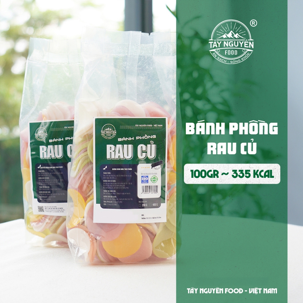Bánh phồng rau củ & gạo lứt nguyên chất Tây Nguyên Food – Việt Nam túi 200g