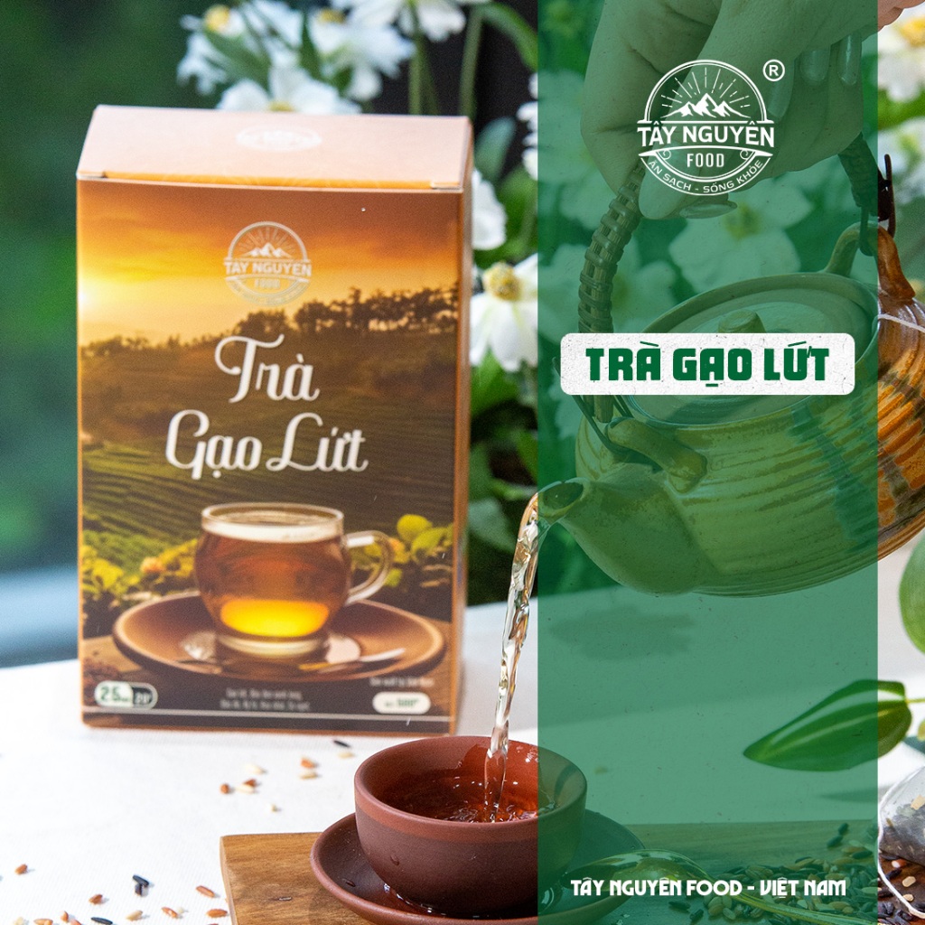 Trà gạo lứt Tây Nguyên Food - Việt Nam thanh lọc cơ thể hộp 500g