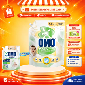 Nước Giặt OMO Matic Cho Quần Áo Bé - Túi 3.6KG, nước xả comfort cho bé 1.7- Thảo Nhi Kids