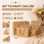 Combo 25 Túi Giấy Kraft Quà Tặng Quai Lụa Phong Cách Vintage - Túi Đựng Hộp Quà, Mỹ Phẩm, Thời Trang, Handmade