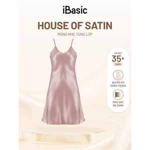 Đầm ngủ nữ iBasic hai dây lụa satin mềm mại 7916