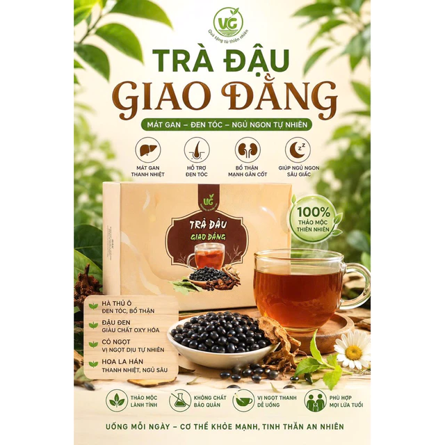 Trà Đậu Giao Đằng [Hà Thủ Ô- Đậu Đen- Cỏ Ngọt] Giúp Bổ Máu- Đen Tóc- Tăng Cường Đề Kháng