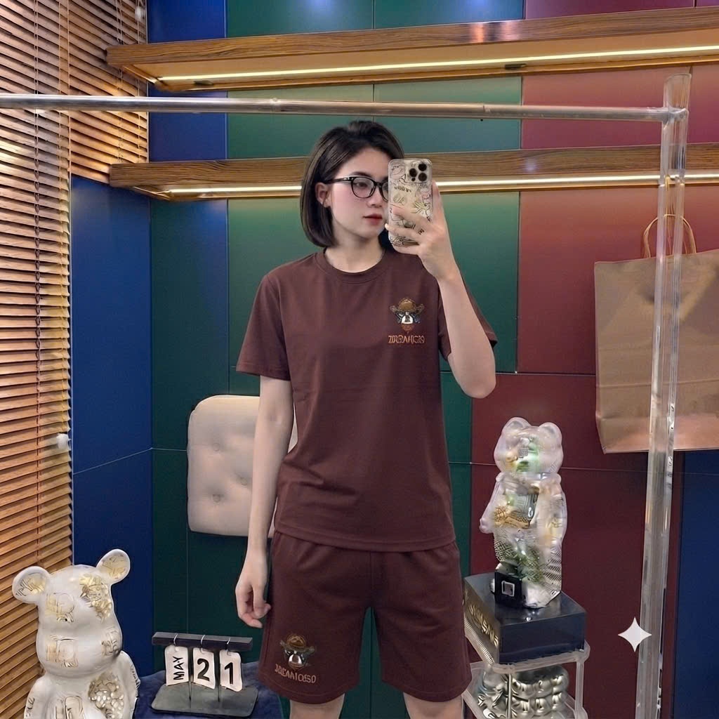 Bộ Cộc nam nữ mùa hè basic SDQ2 ThêuCao Bồi cao cấp unisex form rộng thoải mái thoáng mát - ảnh 4