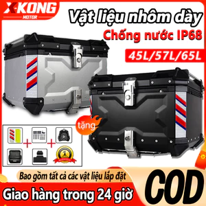 Hợp kim nhôm Hộp đựng sau xe máy Dụng cụ du lịch Cốp xe máy hợp kim nhôm chính hãng lít hộp đựng đồ du lịch/mũ bảo hiểm