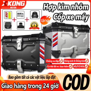 45/57/65L Thùng Nhôm Xe Máy Cốp xe máy hợp kim nhôm chính hãng lít - hộp đựng đồ du lịch/mũ bảo hiểm