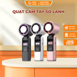 Quạt Sò Lạnh Cầm Tay Tích Điện K801 Mini, 199 Tốc Độ Gió Siêu Mạnh Dung Lượng Pin 4000mAh Có Sò Lạnh Làm Mát SENOHOME
