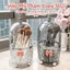 Hộp Đựng Mỹ Phẩm Xoay 360 Độ Có Nắp Chống Bụi, Hộp Đựng Cọ Trang Điểm Trong Suốt Vân Kim Cương