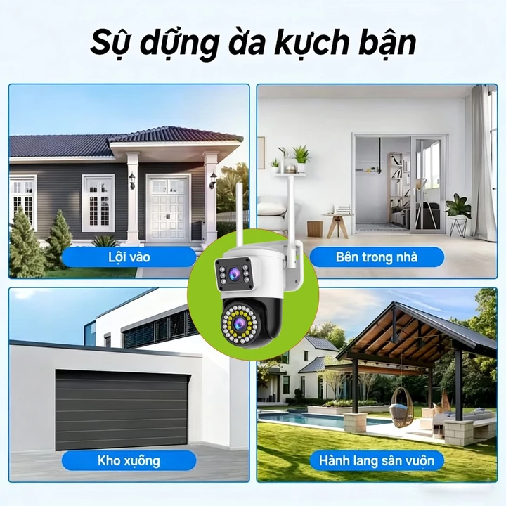 YISUNYU 2.4G WiFi Camera giám sát，Camera Wi-Fi ngoài trời, xoay 360°, tầm nhìn ban đêm có màu – 3