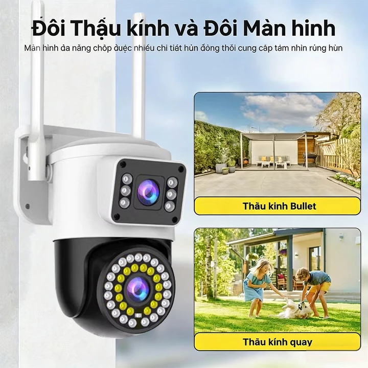YISUNYU 2.4G WiFi Camera giám sát，Camera Wi-Fi ngoài trời, xoay 360°, tầm nhìn ban đêm có màu – 6