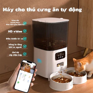 Hai bát 5L Camera Máy cho mèo ăn tự động cho thú cưng chó mèo Tương Tác Âm Thanh Hẹn giờ và định lượng Bộ điều