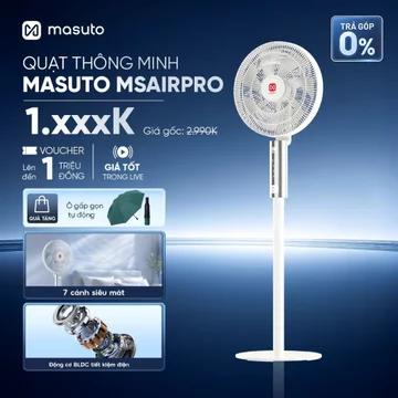 Quạt Điện Cây Masuto 7 Cánh Thông Minh AI Ra Lệnh Giọng Nói Quạt Tuần Hoàn Điều Hòa Không Khí Điều Khiển Từ Xa Remote