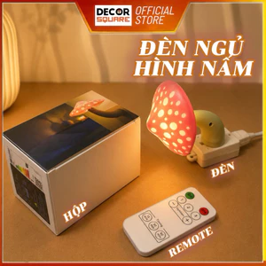 Đèn Ngủ LED Hình Nấm – Mini Dễ Thương, 3 Màu Đổi Sáng, Tặng Remote, decor phòng ngủ