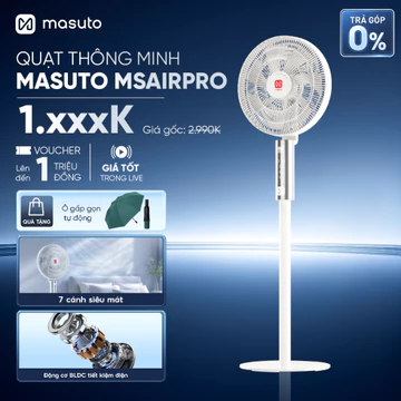 Quạt Điện Cây Masuto AirPro 7 Cánh Thông Minh Quạt Tuần Hoàn Điều Khiển Bằng Giọng Nói Quạt DC Điều Hòa Không Khí
