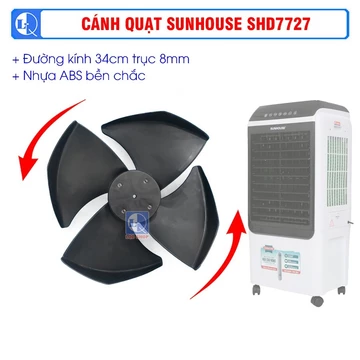 Cánh quạt hơi nước thay thế trục 8mm 12mm, Cánh quạt điều hoà hơi nước Sunhouse kangaroo chạy êm