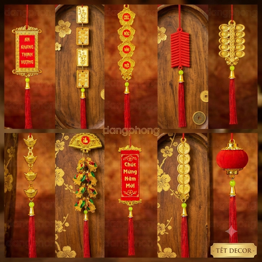 10 dây treo cây mai trang trí tết 2026,trộn nhiều mẫu đẹp,liễn tết,khánh tết,dây treo tết