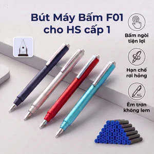 Bút máy bấm ngòi EF#1 chất liệu nhựa ABS Tặng kèm mực, viết êm trơn, ngòi 0.38mm cho hs tiểu học