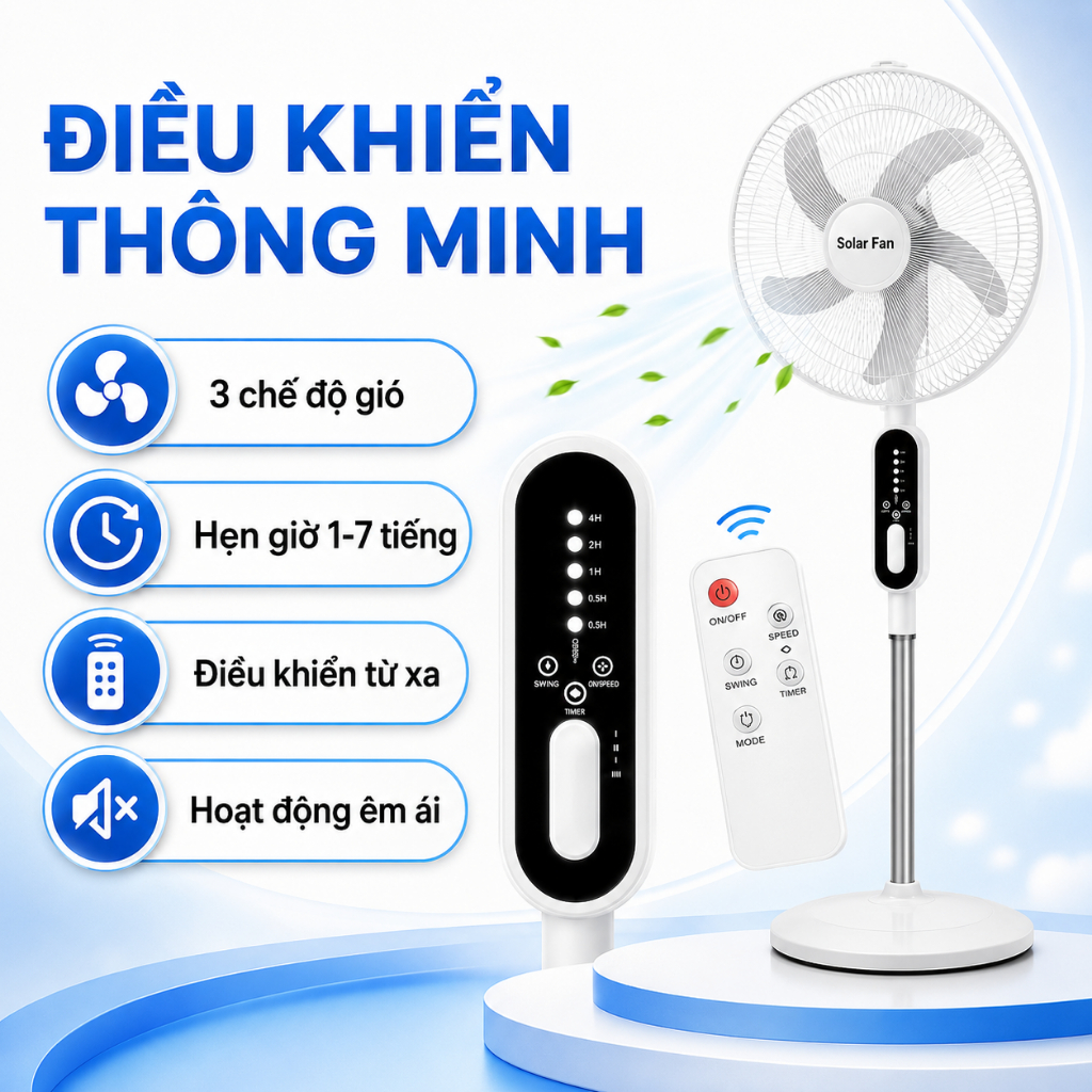 Quạt Năng Lượng Mặt Trời Anhlinh Quạt Tích Điện, Quạt Sạc Điện Thoại 220V Có Đèn LED, Remote Điều Khiển, Tiết Kiệm Điện | BigBuy360 - bigbuy360.vn