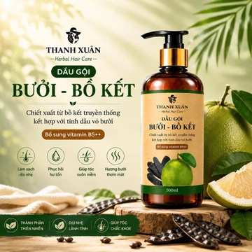 Dầu gội bồ kết bưởi, dầu gội thảo mộc, dầu gội thiên nhiên, dầu gội thanh xuân