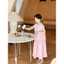 Set Bộ Váy Bé Gái Dáng Maxxi Đính Nơ Hồng Xinh Đi Biển Dễ Thương Chất Thô Cotton Xịn Mềm Mịn Mát