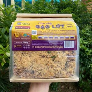 Cơm cháy gạo lứt siêu ruốc đại long foods, túi 200g, đồ ăn vặt Snack foods