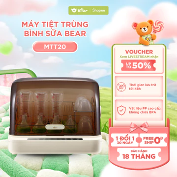 Máy Tiệt Trùng Bình Sữa Bear SB-MTT20 Dung Tích 18L Làm Khô Khử Trùng Máy Tiệt Trùng UV Ti Giả