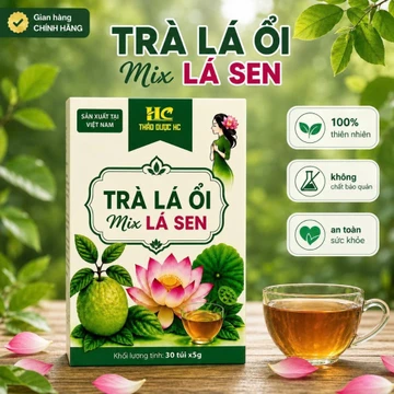 Trà Lá Ổi Mix Lá Sen Chính Hãng HC - Trà Túi Lọc Thảo Mộc 30 Túi x 5g