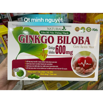 Ginkgo Biloba 600mg Bổ Sung Dưỡng Chất Cho Não, hoạt huyết dưỡng não hộp 100v