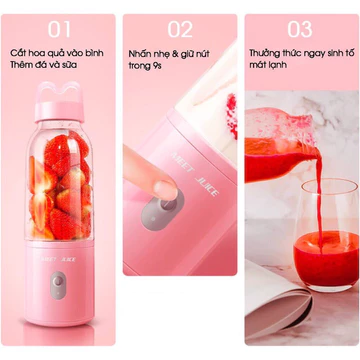 Máy xay sinh tố cầm tay Meet Juice 500ml mini, máy xay cầm tay đa năng,xay hoa quả, máy xay dâu