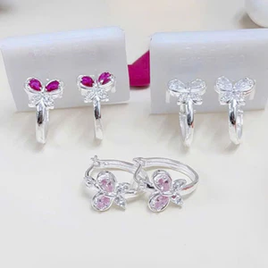 Bông Tai Bạc Con Bướm Khóa Bấm Cho Bé Minh Canh Jewelry