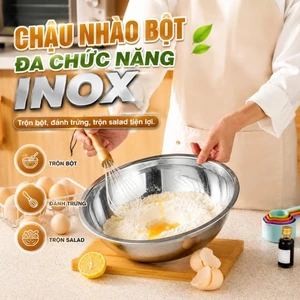 Chậu nhào bột sử dụng đa chức năng chất liệu inox size 32cm