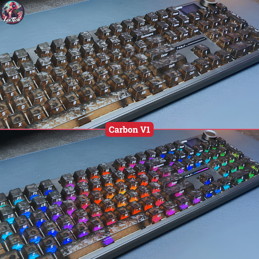 Keycap Carbon | Chất liệu PC Nhám, Cực Bền Bỉ | Profile Cherry 132 Nút | Hoạ tiết vân Carbon độc lạ | BigBuy360 - bigbuy360.vn