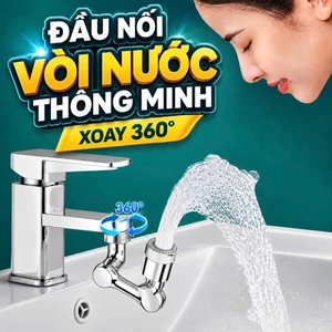 Đầu nối vòi nước thông minh xoay 1080 độ -Vòi nước lắp chậu rửa bát chén inox cao cấp với 2 chế độ nước