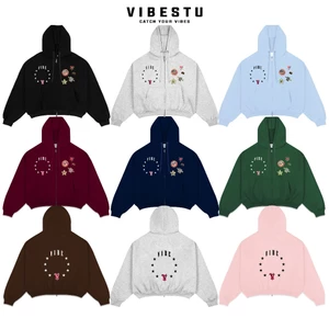 Áo Hoodie Zip 2 Chiều Có Túi Trong - Áo Khoác Hoodie Nỉ 2 Da Form Boxy VIBESTU Star
