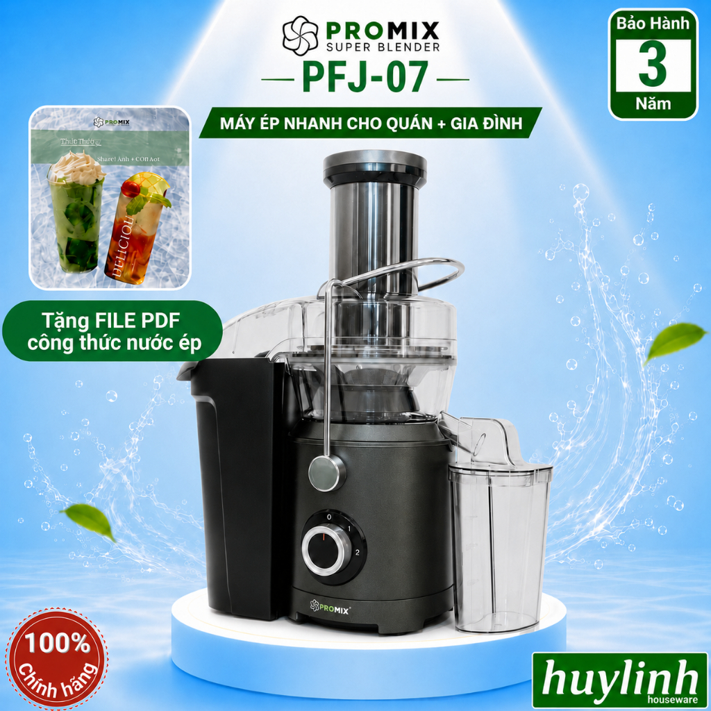 Máy ép trái cây Nhanh Promix PFJ-07 - 1000W - mẫu mới 2025 cải tiến - Phù hợp cho kinh doanh - quán nước ép