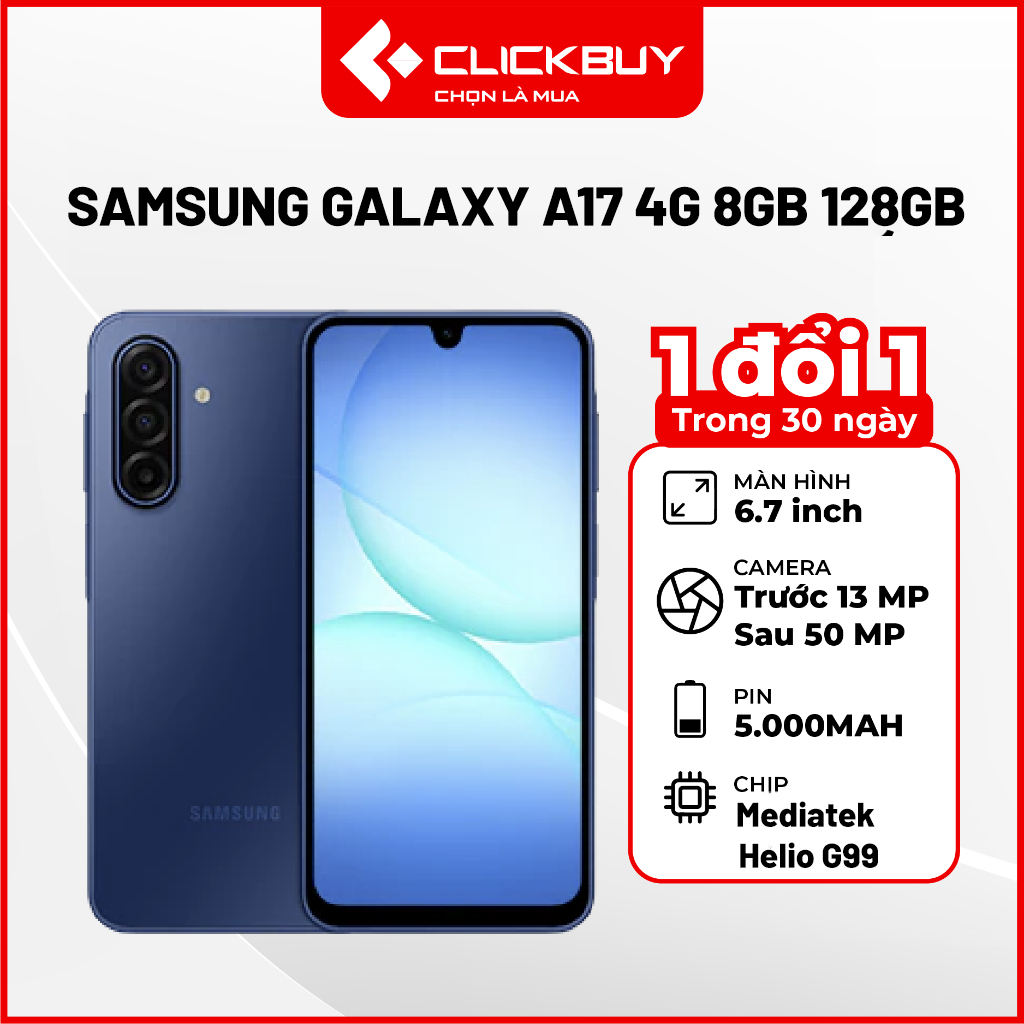 Điện Thoại Samsung Galaxy A17 (4G) 8GB 128GB Chính Hãng