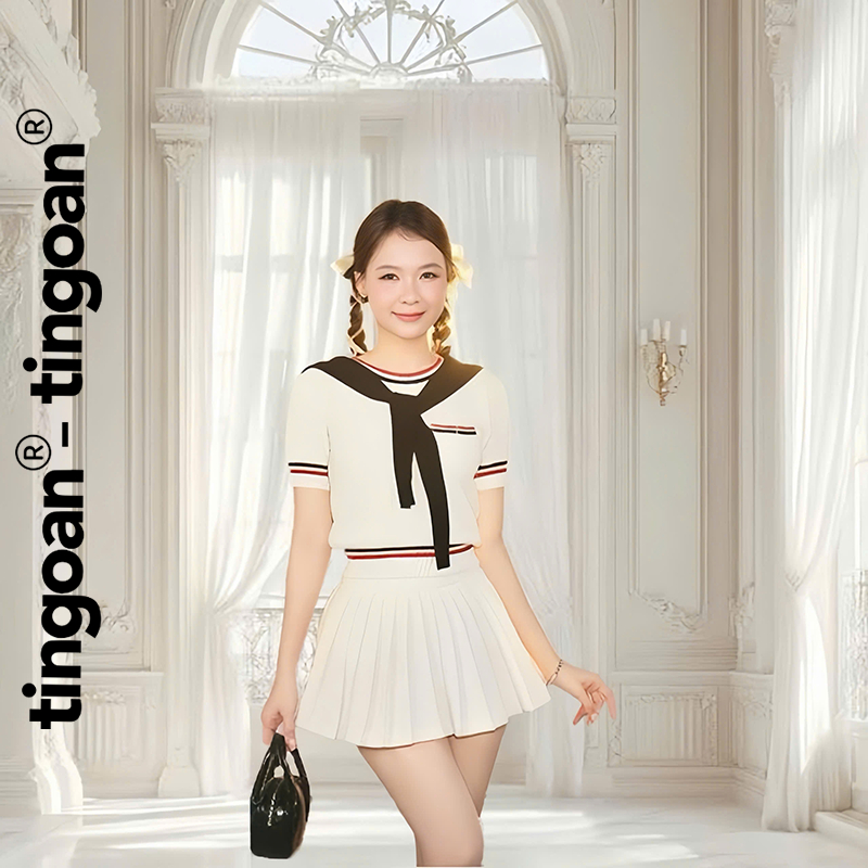 TINGOAN® x KOL - Áo len xù túi ngực dáng lửng 2 line viền áo MIMI TOP (1 màu)