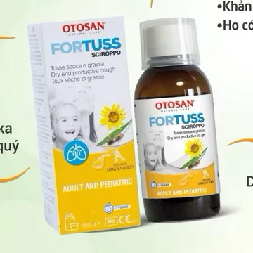 Siro Ho Thảo Dược Fortuss Otosan (Mẫu mới) Hỗ trợ Bổ Phế , Làm Dịu Con Ho, Bảo Vệ Niêm Mạc